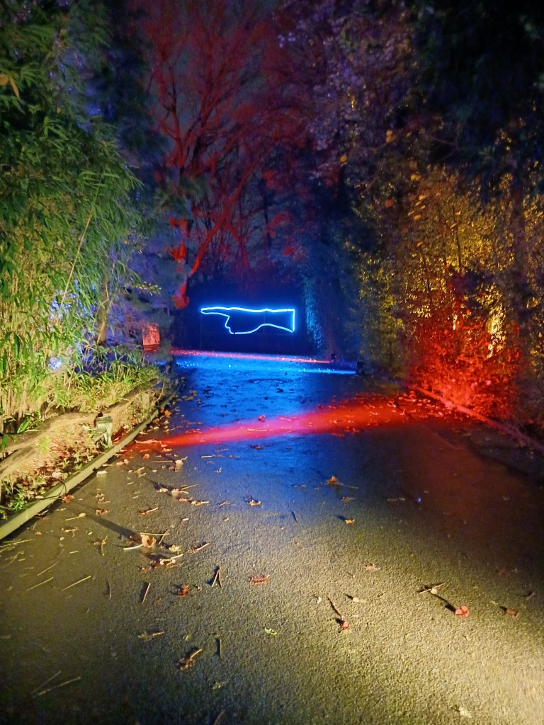 Zoolichter Duisburg blauer Wegweiser