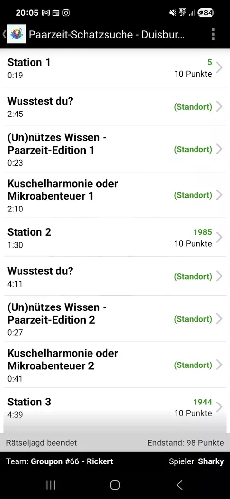 Paarzeit Schatzsuche - Duisburg Edition - Unser Erlebnis 12 Paarzeit Duisburg Auswertung
